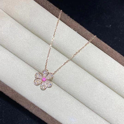 [GALE]FRIVOLE ROSE GOLD FLOWER DIAMOND NECKLACE