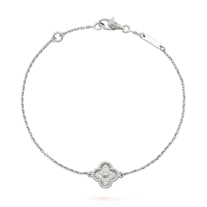 [GALE]CLOVER  SINGLE FLOWER BRACELET SILVER