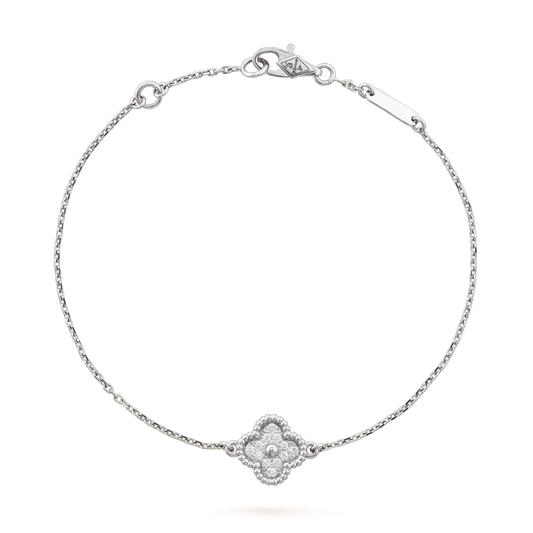 [GALE]CLOVER  SINGLE FLOWER BRACELET SILVER
