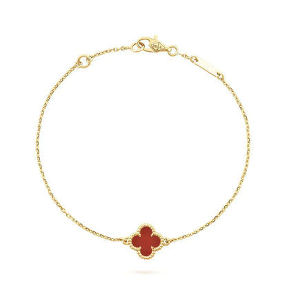 [GALE]CLOVER  CARNELIAN SINGLE FLOWER BRACELET