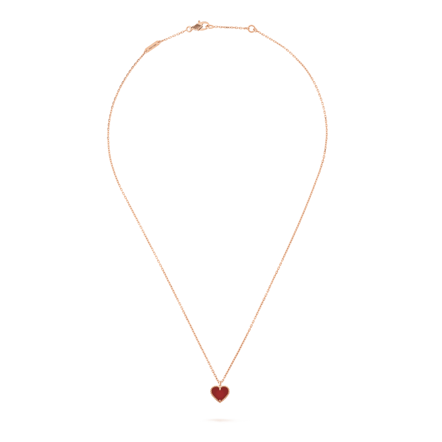 [GALE]SWEET CLOVER CARNELIAN HEART NECKLACE