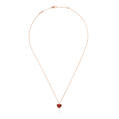 [GALE]SWEET CLOVER CARNELIAN HEART NECKLACE