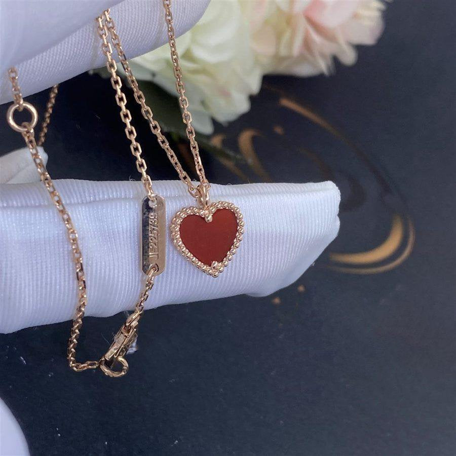 [GALE]SWEET CLOVER CARNELIAN HEART NECKLACE