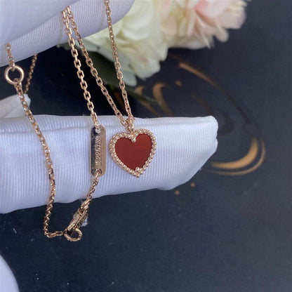 [GALE]SWEET CLOVER CARNELIAN HEART NECKLACE