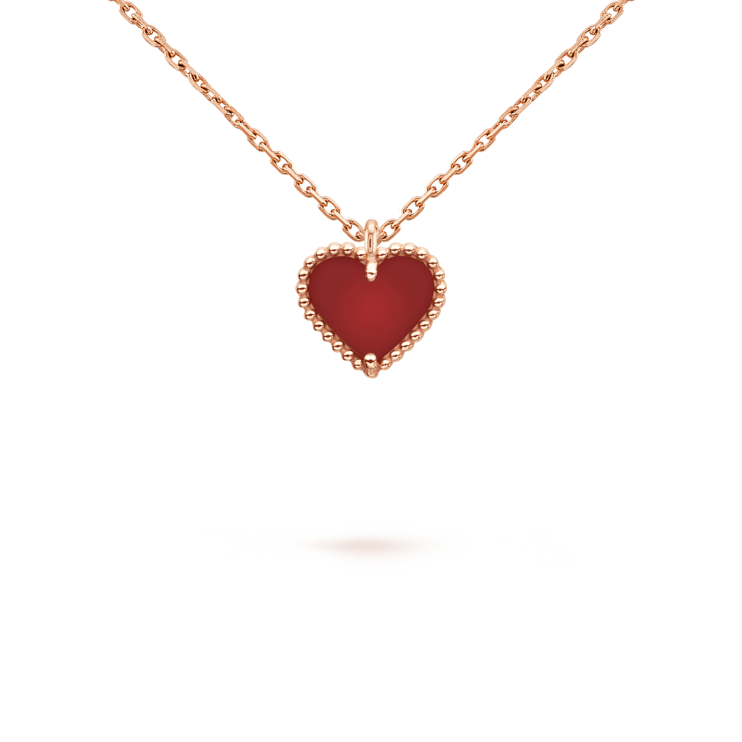 [GALE]SWEET CLOVER CARNELIAN HEART NECKLACE