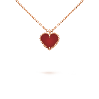 [GALE]SWEET CLOVER CARNELIAN HEART NECKLACE