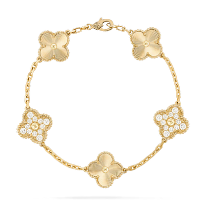 [GALE]CLOVER BRACELET 5 MOTIFS GOLD DIAMOND