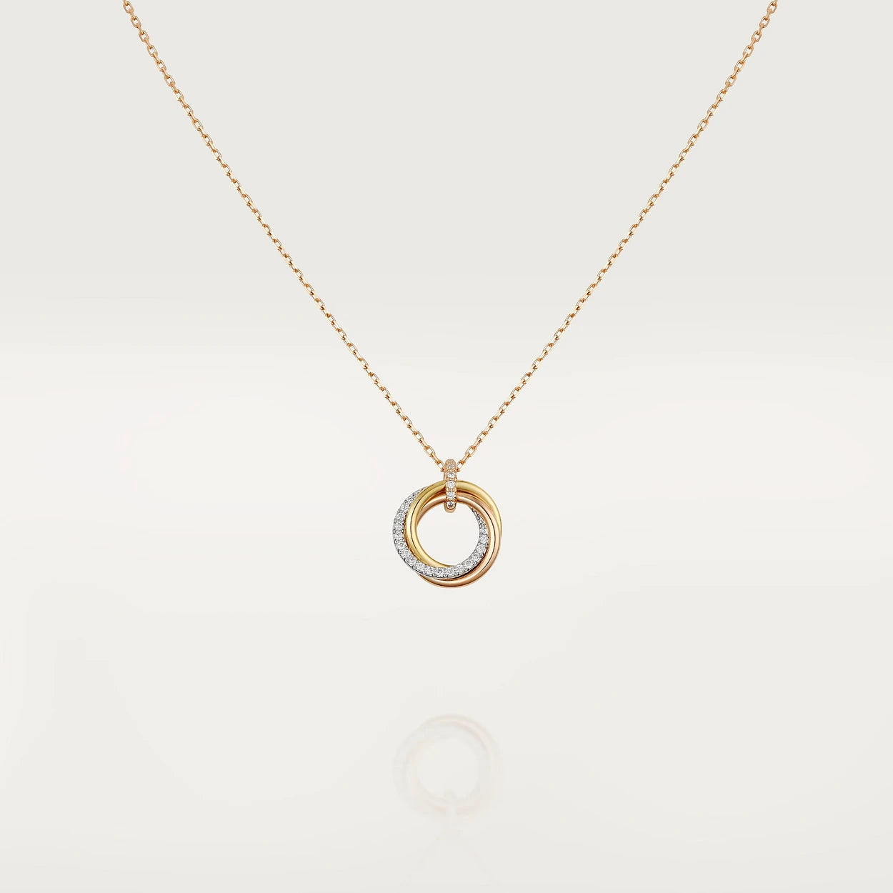 [GALE]TRINITY NECKLACE SILVER GOLD PINK GOLD DIAMONDS