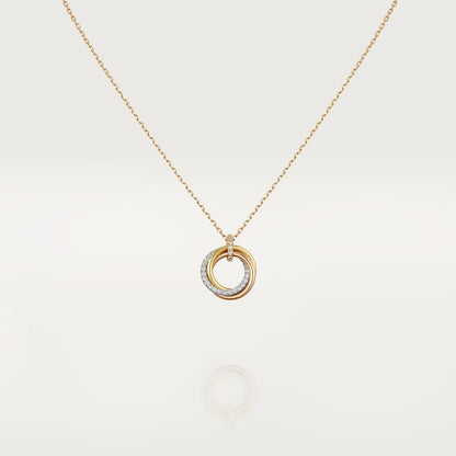 [GALE]TRINITY NECKLACE SILVER GOLD PINK GOLD DIAMONDS