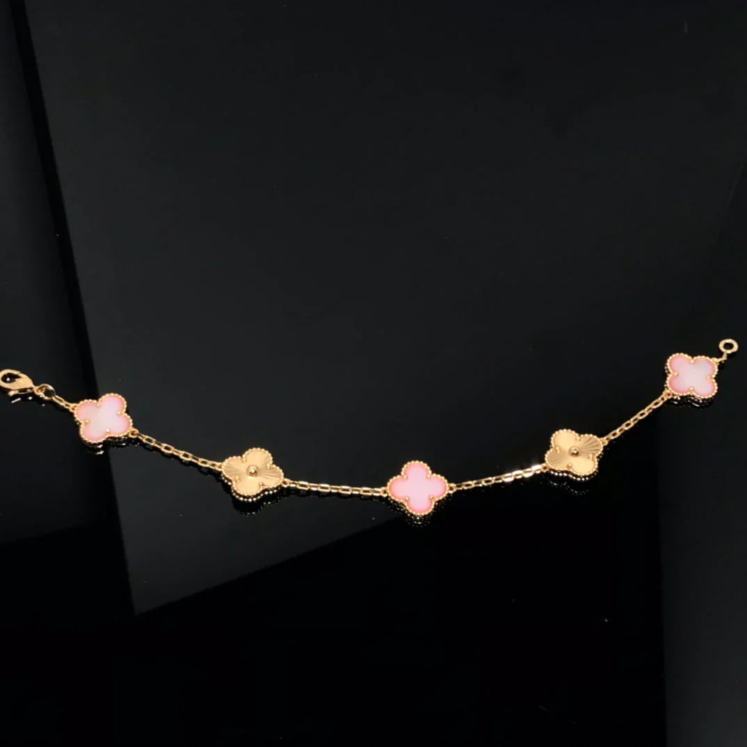 [GALE] CLOVER 5 MOTIFS  PINK MOP BRACELET COLLECTION