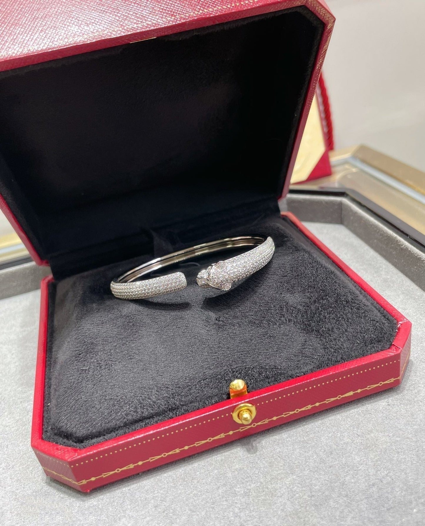 [GALE]PANTHERE FULL DIAMOND OPEN BRACELET