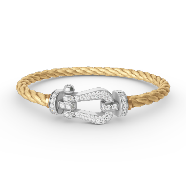 [GALE]FORCE LARGE HORSESHOE FULL DIAMOND BRACELET SILVER
