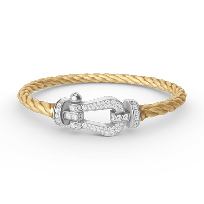 [GALE]FORCE LARGE HORSESHOE FULL DIAMOND BRACELET SILVER