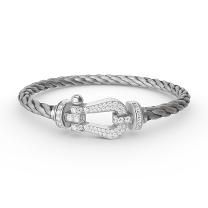 [GALE]FORCE LARGE HORSESHOE FULL DIAMOND BRACELET SILVER