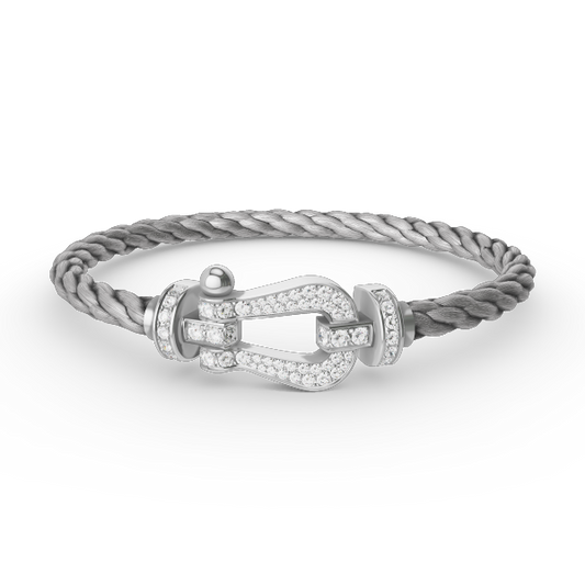 [GALE]FORCE LARGE HORSESHOE FULL DIAMOND BRACELET SILVER