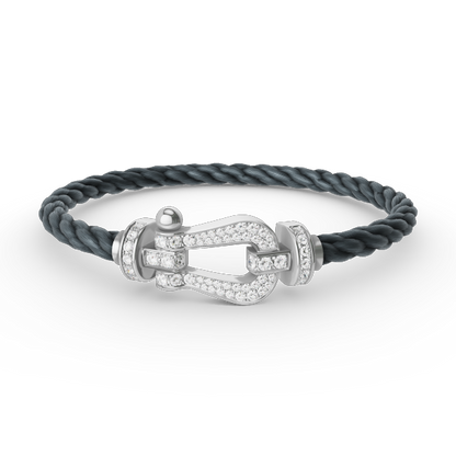 [GALE]FORCE LARGE HORSESHOE FULL DIAMOND BRACELET SILVER