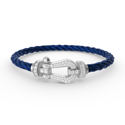 [GALE]FORCE LARGE HORSESHOE FULL DIAMOND BRACELET SILVER