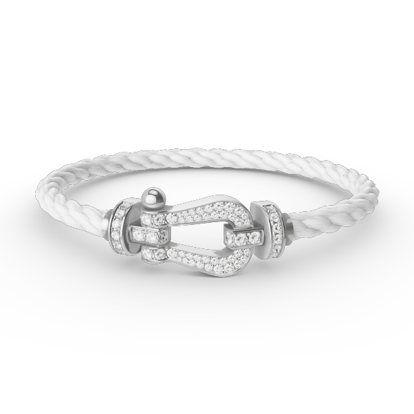 [GALE]FORCE LARGE HORSESHOE FULL DIAMOND BRACELET SILVER