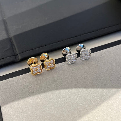 [GALE]CLOVER MINI DIAMOND STUD EARRINGS